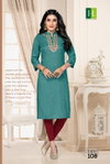 Crayons H Dot By Hirwa Straight With Embroidery Kurtis Wholesale Clothing Suppliers In India